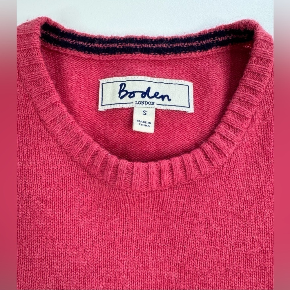 Boden 100% Lambswool Hot Pink Sweater Womens Size Small - Picture 2 of 9
